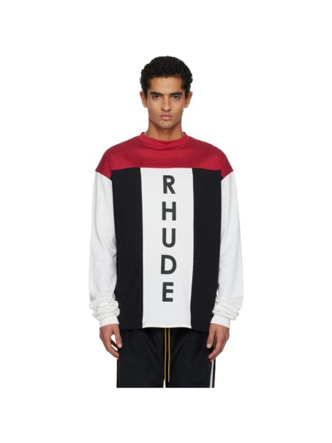 White & Black Intake Tri-Panel LS T-shirt