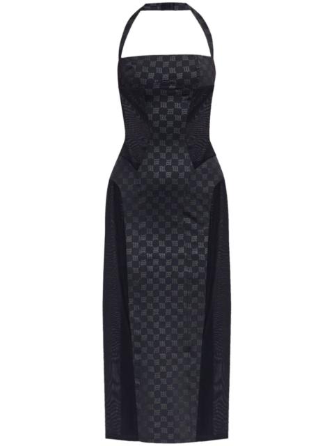 logo-print midi dress