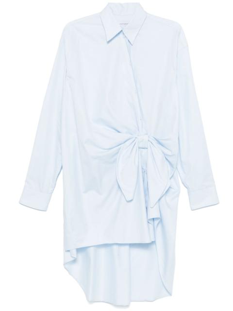 knotted mini shirt dress
