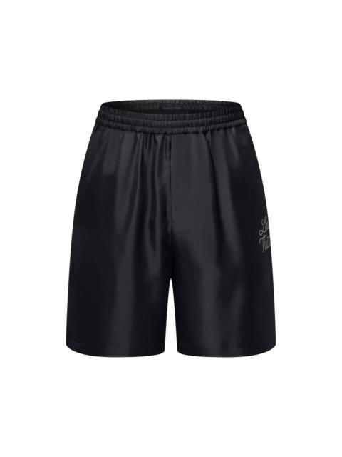 Printed Signature Silk Shorts