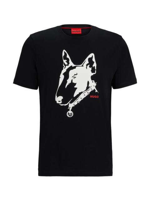 COTTON-JERSEY T-SHIRT WITH DOG ARTWORK