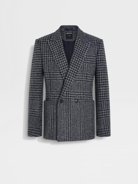 GREY AND BLACK WOOL AND CASHMERE JACKET