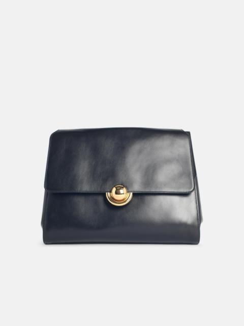 'M DOMUS' BLACK LEATHER SHOULDER BAG