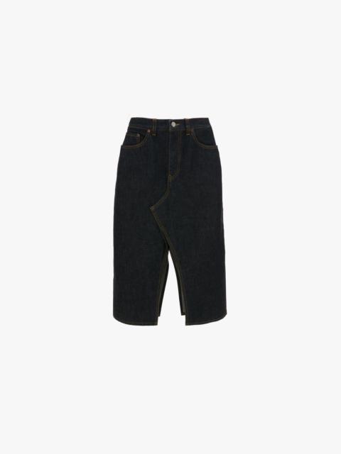 Kick Pocket Denim Skirt In Light Rinse