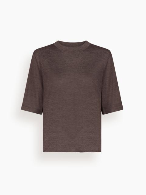 Nala Fine Short Sleeve Top in Brown Melange