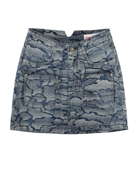 Allover Ishigaki Camouflage Jacquard Fashion Fit Denim Skirt