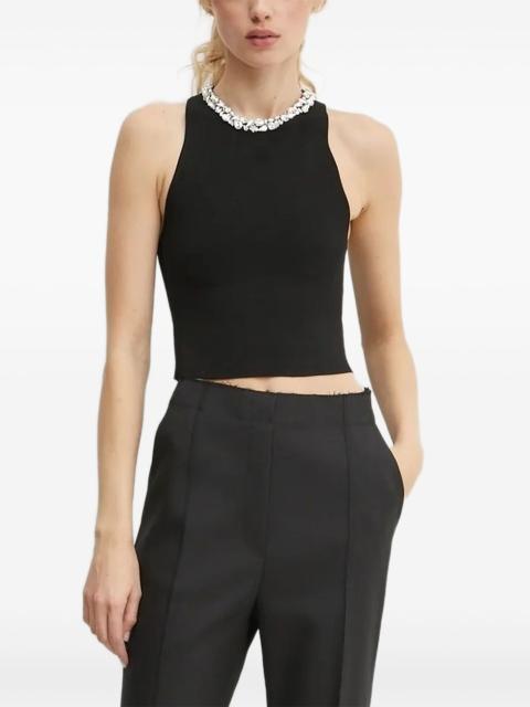 crystal-embellished sleeveless top