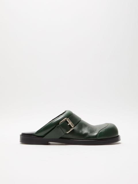 Leather buckle shoes - Olive green