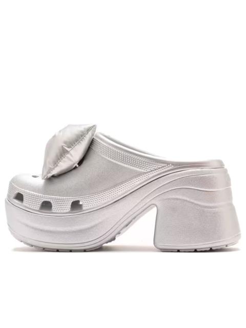 (WMNS) Crocs Siren Metallic Bow Clogs 'Silver' 210050-0P1