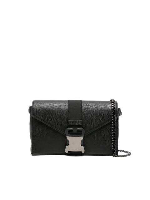 buckle-fastening chain shoulder bag