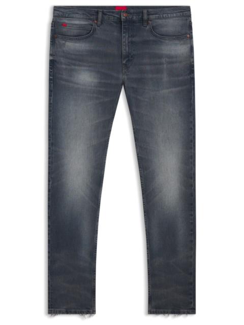ASH-BLUE EXTRA-SLIM-FIT JEANS IN STRETCH DENIM