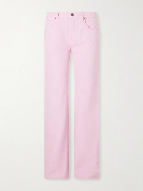 Gg Logo-jacquard Low-rise Straight-leg Jeans