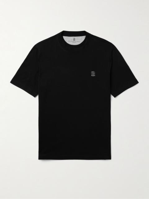 Logo-Print Cotton-Jersey T-Shirt Black