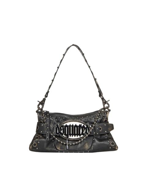 eyelet studded shoulder bag