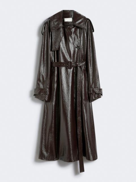 BAIRO1234 Long trench coat with patent leather effect - RUNWAY
