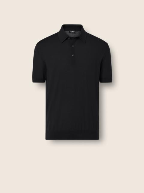 BLACK 15MILMIL15 WOOL POLO SHIRT