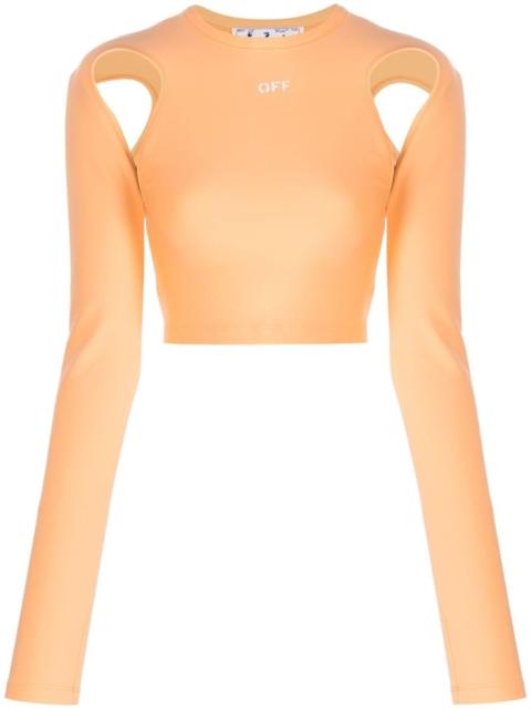 cut-out long-sleeve crop top