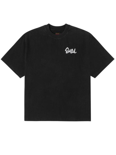 Logo and Skull Seagull Print Oversized T-shirt