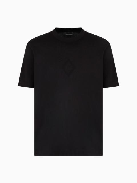 JERSEY T-SHIRT WITH EMBOSSED EAGLE LOGO