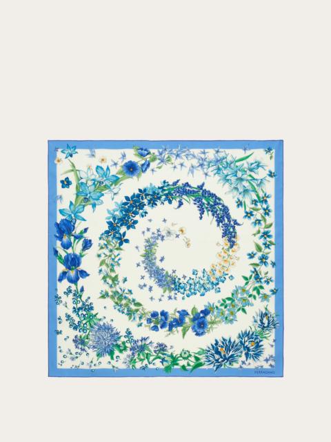 Spring print silk scarf