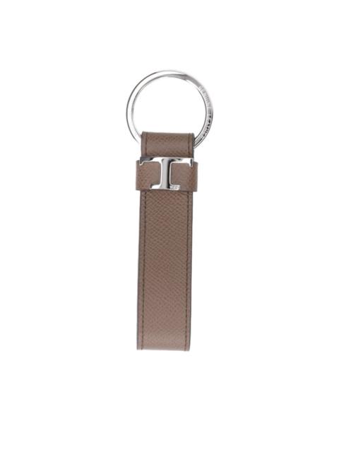 logo-plaque leather keyring