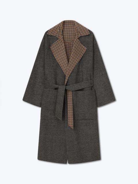Wool Silk Blend Robe Coat