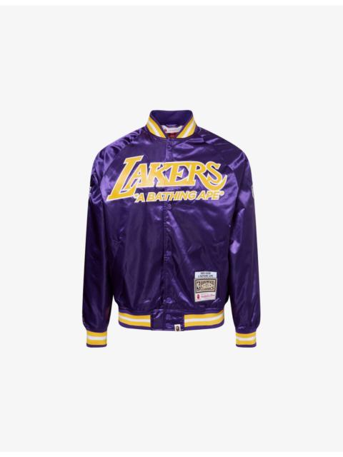 NBA Lakers Logo-Embroidered Satin Jacket