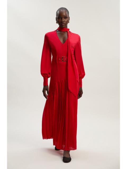 Jersey Ponte Georgette Mix Midi Dress