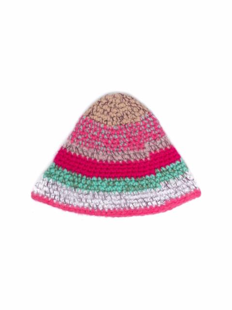 stripe-pattern crochet hat