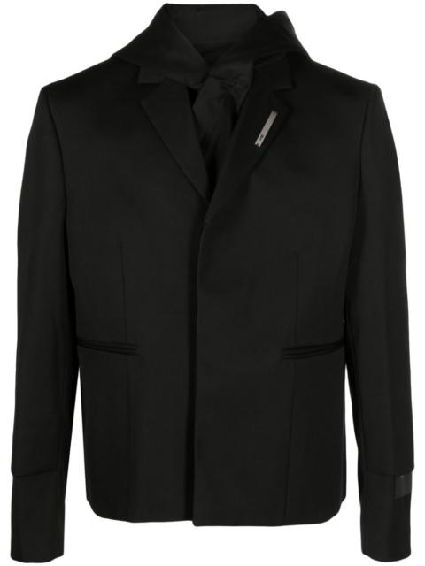 single-breasted hooded blazer