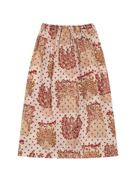 printed midi skirt