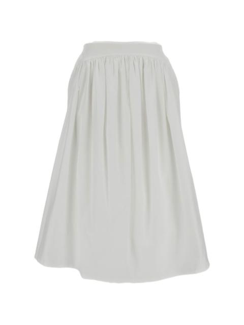 gathered midi skirt