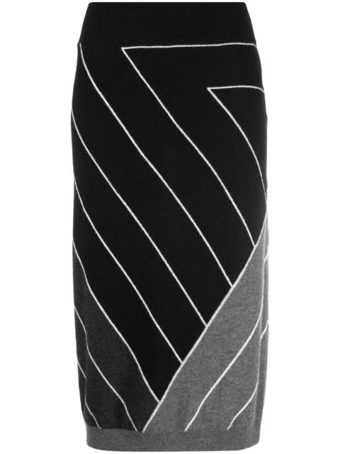 knitted geomertric pattern skirt