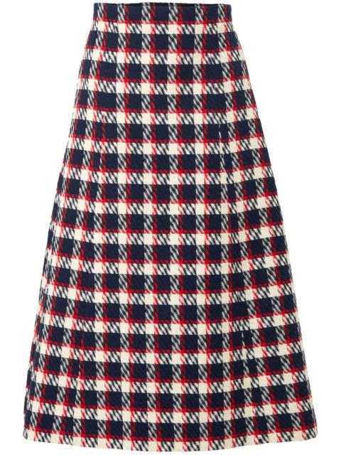 tweed A-Line midi skirt