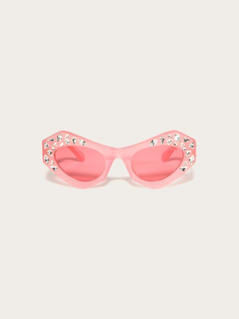 CAT-EYE SUNGLASSES WITH RHINESTONES