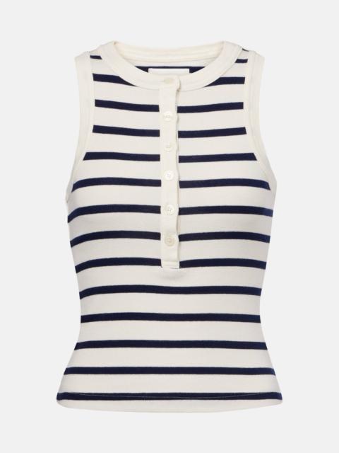 Caralyn striped cotton-blend tank top