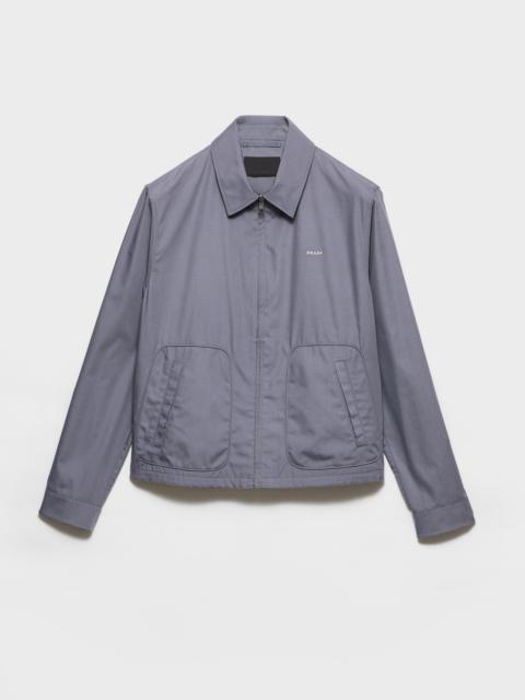 Technical cotton zipper blouson jacket