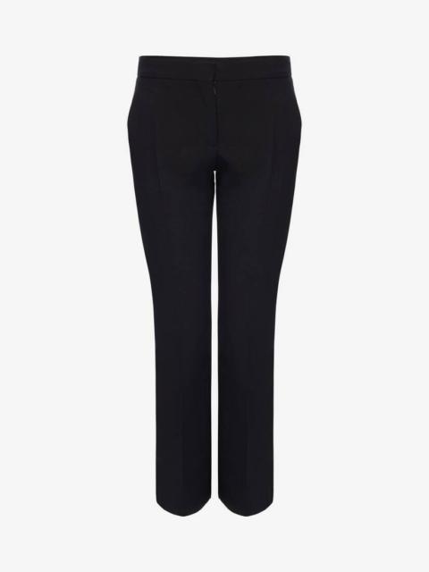 Women's Leaf Crepe Cigarette Trouser in Black