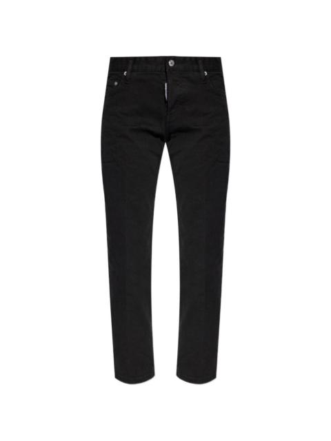 Teddy silver-tone button jeans
