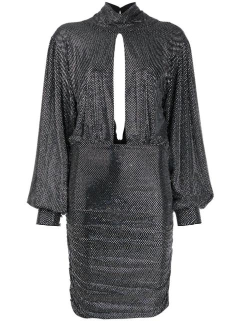 encrusted rhinestone jersey dress