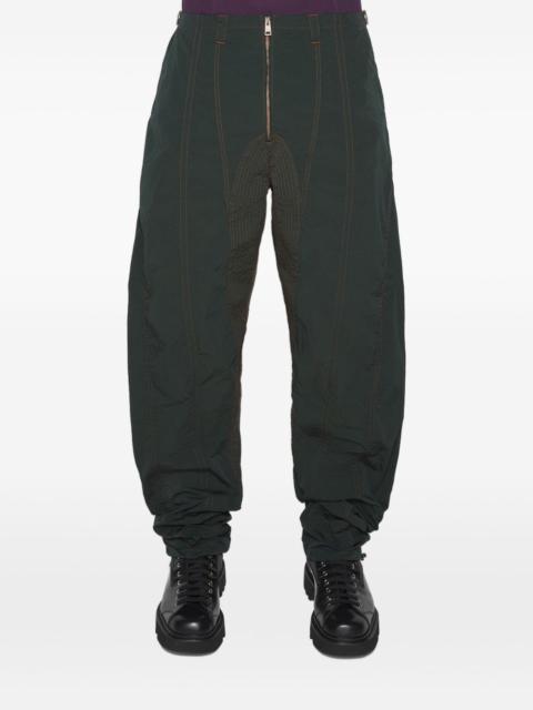 panelled zip-fly trousers