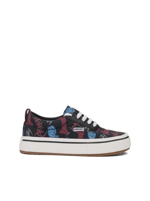 vulcanized lace-up canvas sneakers
