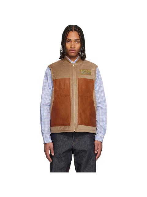 Beige & Green Filson Edition Faux-Suede Vest
