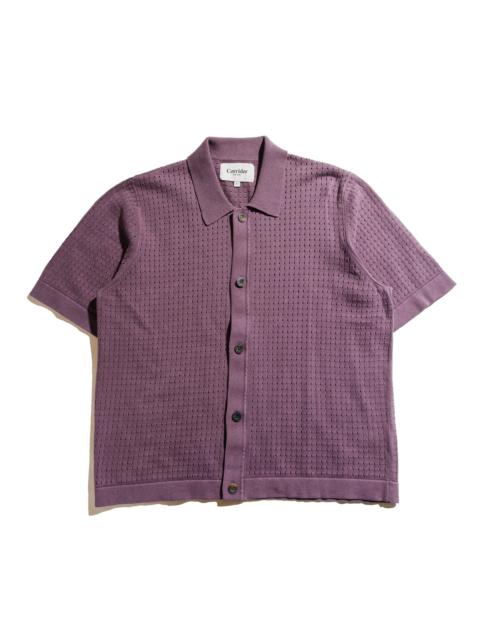 Acid Wash Pointelle Button Down Violet