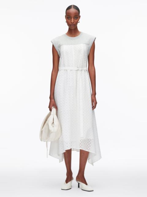 Sleeveless French Terry Dress with Broderie Anglaise