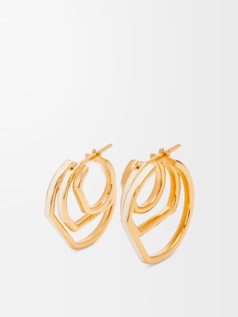 Stacked hoop earrings in sterling silver and enamel