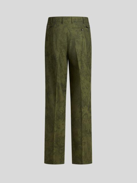 WOOL JACQUARD TROUSERS WITH FLORA AND FAUNA MOTIF
