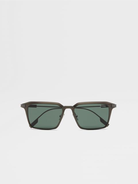 DARK GREY ALUMINUM AND METAL SUNGLASSES