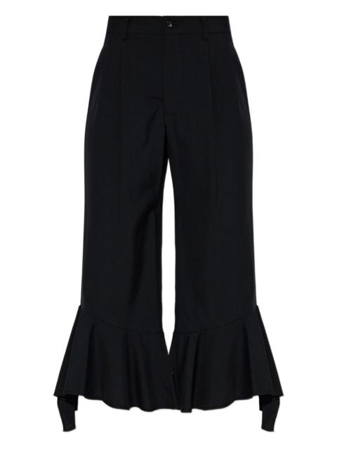 ruffled-hem trousers