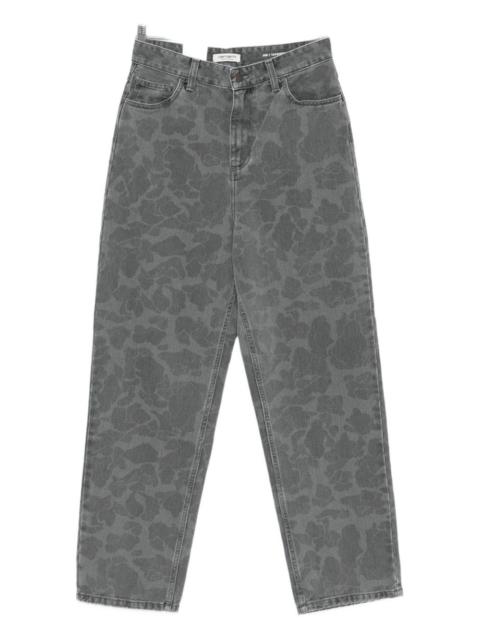 camouflage straight-leg jeans